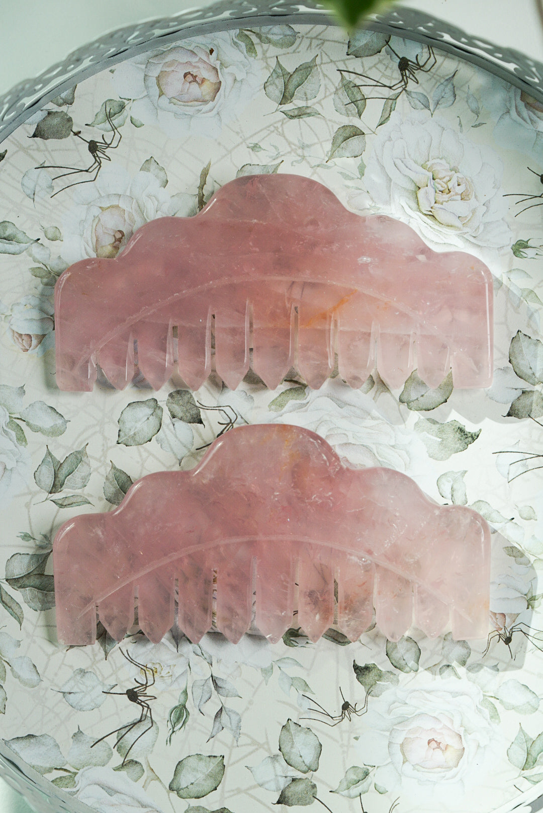 Rose Quartz Crystal Comb